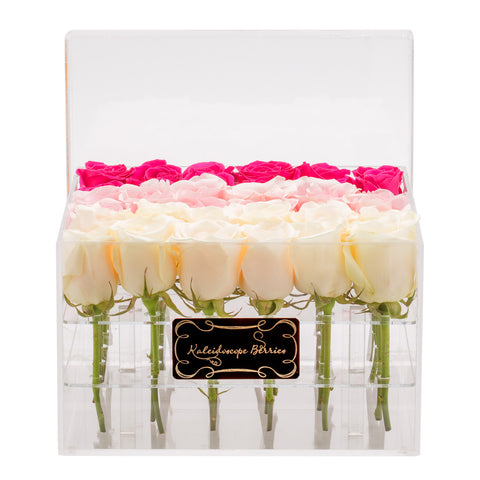 Pretty in Pink - Crystal Clear Box and Ombre Pink Roses