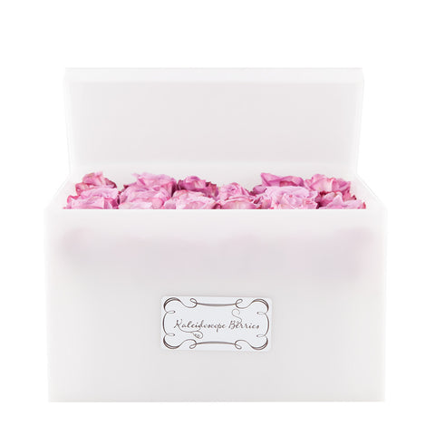 Provence - White Acrylic Box with Lavender Roses