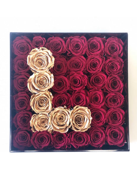 Monogram preserved roses