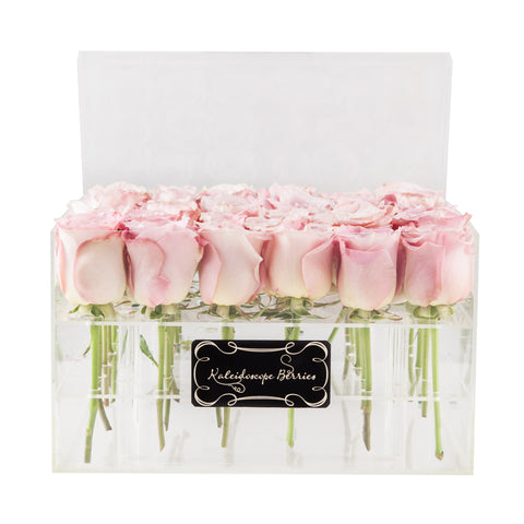 Leap of Faith - Faith Roses in Crystal Quartz Toned Acrylic Box