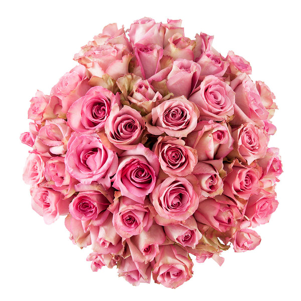 perfectly round pink rose bouquet